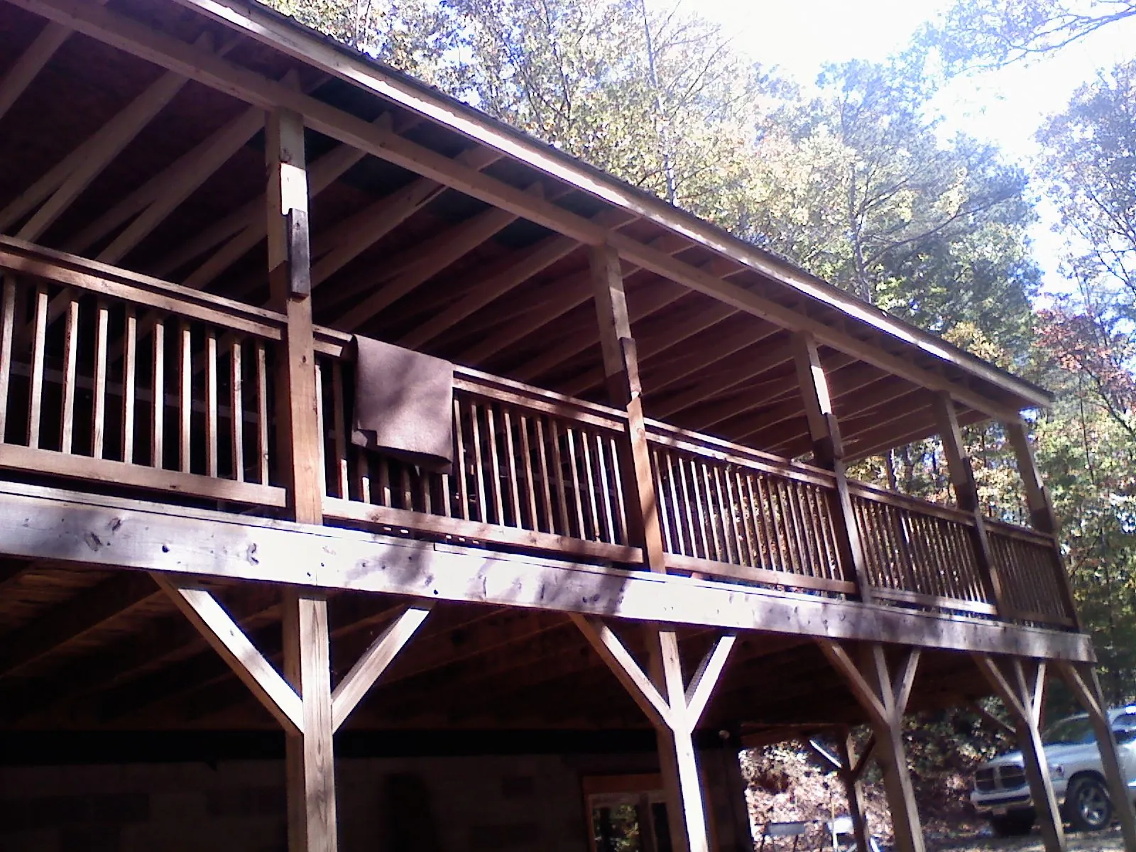Timber framing under a new elevated porch and deck — Roof Leak Repair in Wilsons Mills by Roofing Brothers